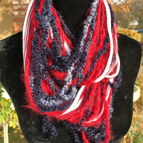 Multi textured knotted strands infinity scarf - Picture 2 of 5